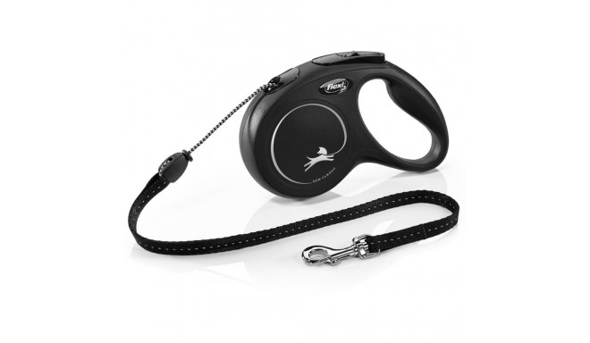 Dog Lead - Flexi Classic Retractable Cord 5m Black