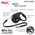 Dog Lead - Flexi Classic Retractable Cord 5m Black