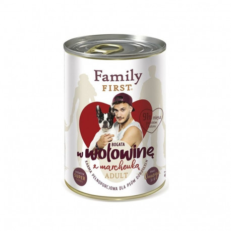 Wet Dog Food - FAMILY FIRST Adult Beef With Carrots 400g