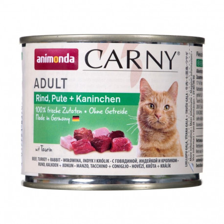 Cat Food - ANIMONDA Carny Adult Beef, Turkey & Rabbit 200g Grain-Free