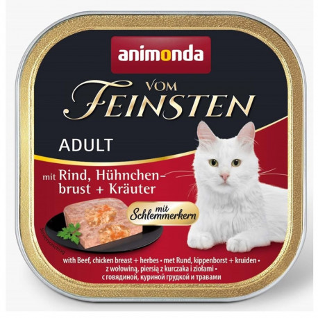 Cat Food - ANIMONDA Vom Feinsten Adult Beef, Chicken & Herbs 100g