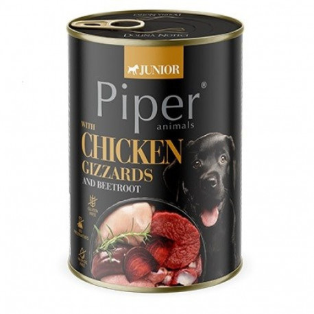 Wet Dog Food - DOLINA NOTECI Piper Junior Chicken Gizzards with Beetroot 400g