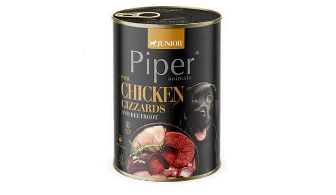 Wet Dog Food - DOLINA NOTECI Piper Junior Chicken Gizzards with Beetroot 400g