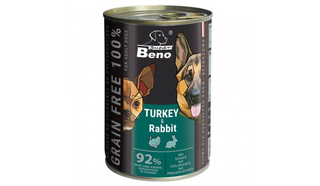 Dog Food - Super Beno Turkey And Rabbit Wet Dog Food 415g