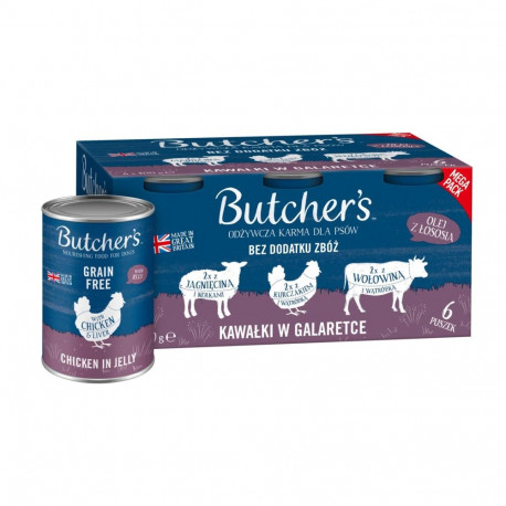 Dog Food - BUTCHER'S Original Mega Pack Mix Pieces in Jelly 6 x 400g