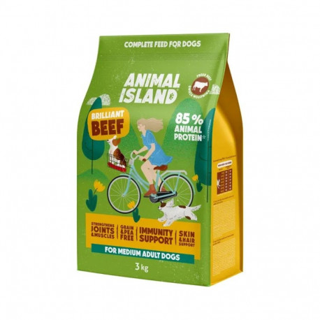 Dry Dog Food - Animal Island Brilliant Beef 3kg Gluten-Free