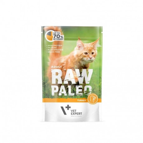 Wet Cat Food - RAW PALEO Turkey 100g Grain-Free Monoprotein