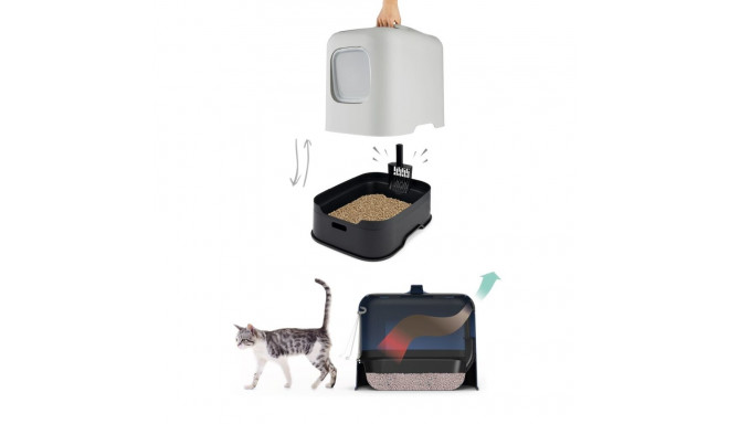 Cat Litter Box - Rotho Biala 10l, Black