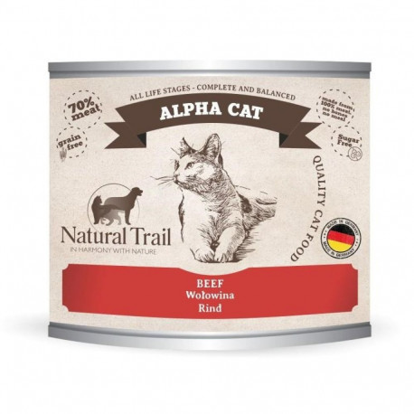 Wet Cat Food - Natural Trail Alpha Cat Beef 200g Grain-Free