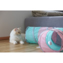 Cat Toy - KERBL Large Triangular Tunnel with Plush Ball Turquoise/Grey