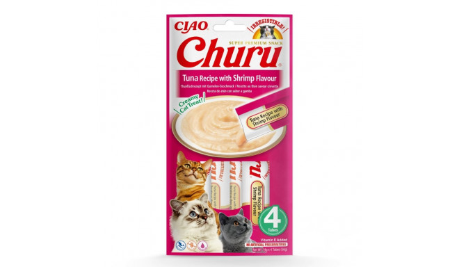 Cat Treats - Inaba Churu Tuna Shrimp Flavour 4 X 14g