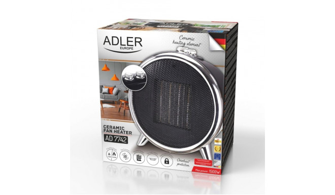 Electric Heater - Adler AD 7742 1500W Ceramic Silver/Black