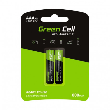 Rechargeable Battery - Green Cell GR08 AAA NiMH 800mAh 2-Pack