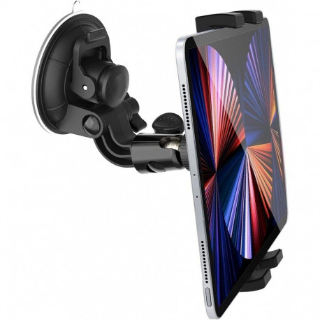 Tablet Holder - Techly I-Tablet-Vent Universal Car Sucker Stand for 7–10.1" Tablets, Black