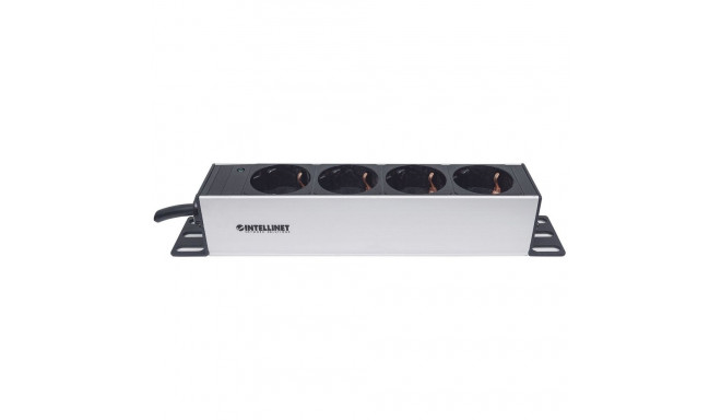 Power Strip - Intellinet 10" 1U Rackmount 4-Way Type F Grey