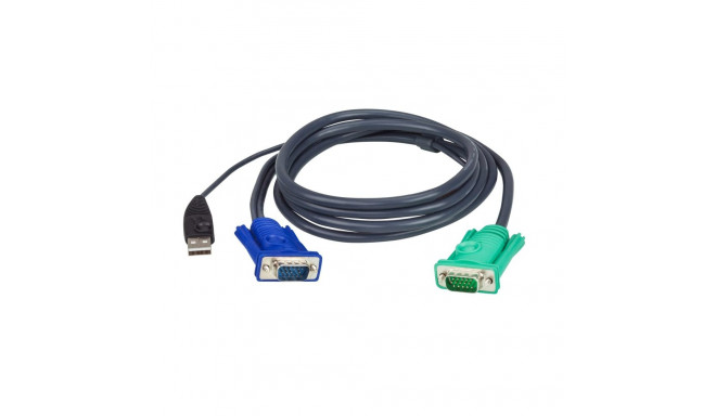 KVM Cable - ATEN USB VGA 1.8m Male Black