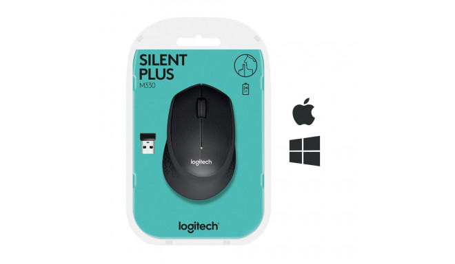 Computer Mouse - Logitech M330 Silent Plus Wireless 1000 DPI 10m Range Black