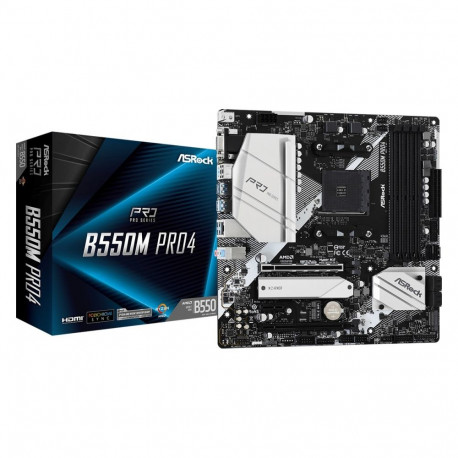 Motherboard - Asrock B550M Pro4 AM4 micro ATX 128GB DDR4 7.1 Audio Gigabit Ethernet