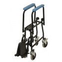 Folding Toilet Trolley - Blue with Armrest and Backrest