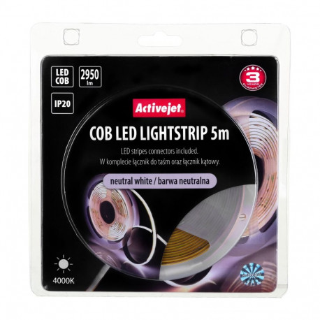 Strip Light - Activejet Aje-cob 5m Neutral, White