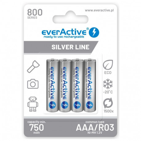 Battery - EverActive AAA 800 Series 1.2V Rechargeable 4-Pack