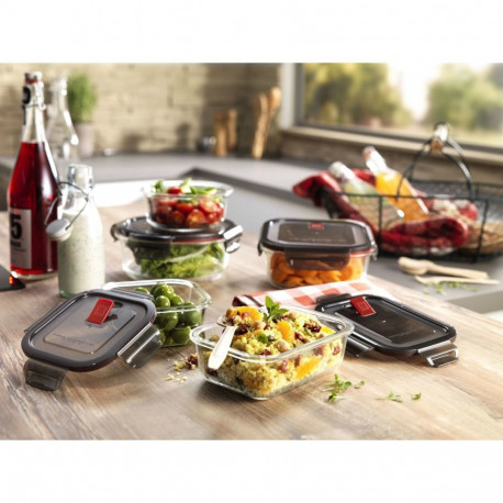 Food Storage Container - ZWILLING 39506-006-0 1.1 L Square Glass/Plastic Black, Transparent