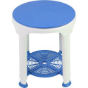 Bathroom Stool - Swivel Model Adjustable Height Blue/White