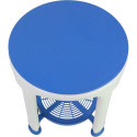 Bathroom Stool - Swivel Model Adjustable Height Blue/White