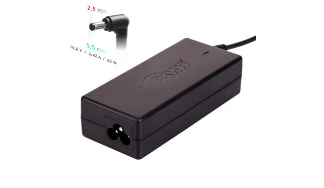 Power Adapter - Akyga AK-ND-01 - 65 W - Black