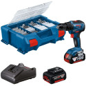 Bosch cordless drill driver 18V-55, GAL, 2x 4Ah + acc. (LC) - 06019H5209