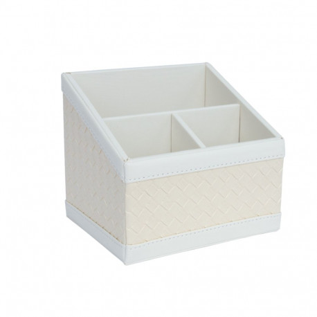 Pen holder WILMA 15.5x12.5x13.5cm, white