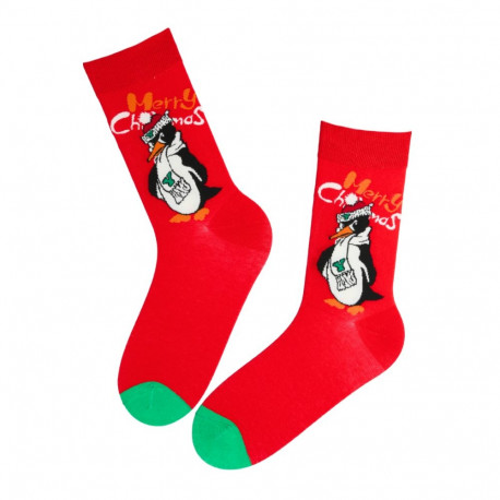 SOKISAHTEL TANNEN punased pingviiniga jõulusokid meestele 446