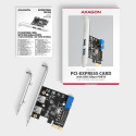 Axagon PCEU-232RS PCIe controller 2x ext. + 2x int. USB 5Gbps