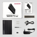 Axagon EE35-GTR USB-C 5Gbps - SATA 6G, 3.5 RIBBED box BLACK - USB Typ C HDD enclosure 3.5&quot;