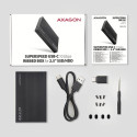 Axagon EE25-GTR USB-C 3.2 Gen 2 - SATA 6G 2.5\&quot; externes Festplattengehäuse geriffelt HDD/S