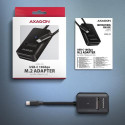Axagon ADM2-CM USB-C 10Gbps - M.2 NVMe &amp; SATA SSD adapter, 10cm USB-C cable