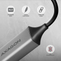 Axagon ADE-TXCA Gigabit Ethernet Adapter USB-C+ USB-A - titangrau - Adapter - Digital/Daten 1000 Mbi