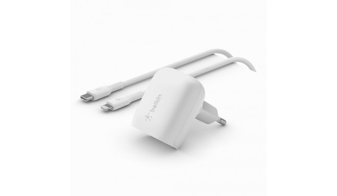 "Belkin Dual 20W USB-C Ladegerät incl. Lightning, weiß"