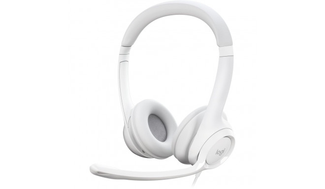 "LOGITECH H390 Headset on-ear wired USB-A off-white"