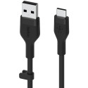 "Belkin Flex USB-A/USB-C Silikon-Kabel, 2m, schwarz"