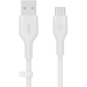 "Belkin Flex USB-A/USB-C Silikon-Kabel, 2m, weiß"