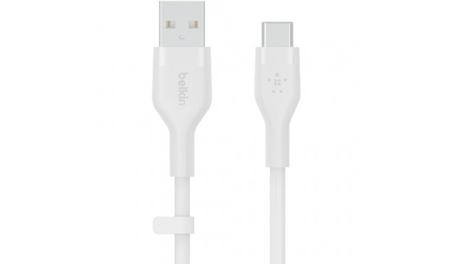 "Belkin Flex USB-A/USB-C Silikon-Kabel, 2m, weiß"