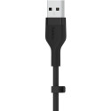 "Belkin Flex USB-A/USB-C Silikon-Kabel, 2m, schwarz"