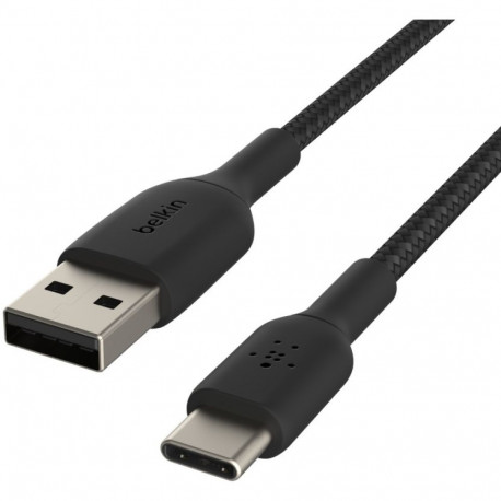 "Belkin USB-C/USB-A Kabel ummantelt, 2m, schwarz"