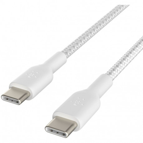"Belkin USB-C/USB-C Kabel ummantelt, 1m, weiß"