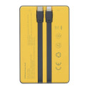 Tellur Power Bank 10000mAh, USB-C + Lightning cables built-in  yellow