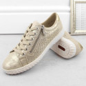 Comfortable leather shoes Rieker W RKR694, beige (37)