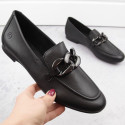 Comfortable leather shoes with a chain Remonte W RKR645, black (38)