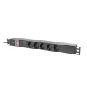 POWER DISTRIBUTION UNIT (PDU) 19" LANBERG 1U 16A 2M 5X SCHUKO OUTLETS BLACK