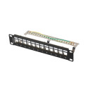 PATCH PANEL BLANK 12 PORT 1U 19" FTP FOR KEYSTONE MODULES BLACK LANBERG V2